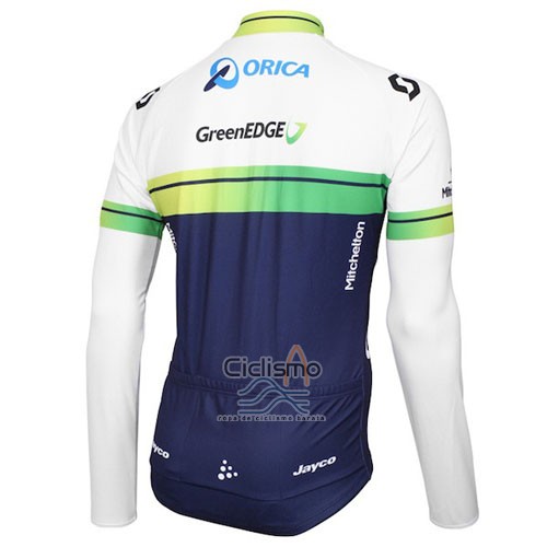 Orica Verdeedge Ropa Ciclismo Culotte Largo 2016 Mangas Largas Blanco y Azul